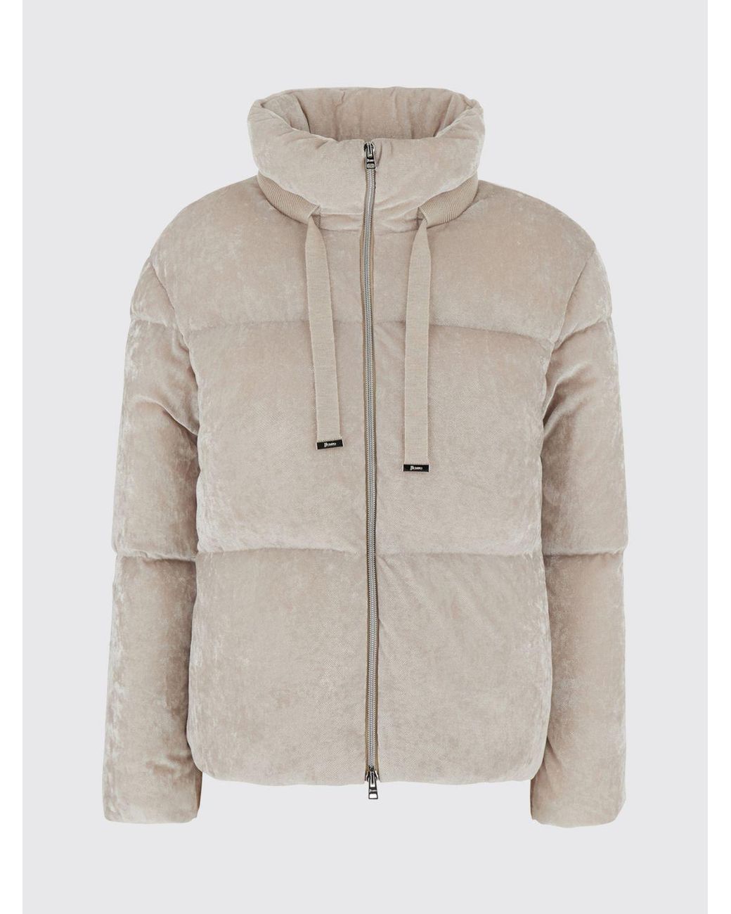 Herno Natural High-Neck Quilted Microfiber Down Jacket With Hood