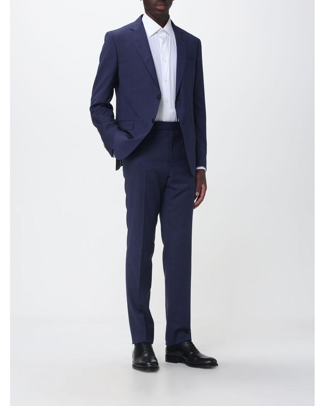 Zegna Blue Wool Single-Breasted Suit for men