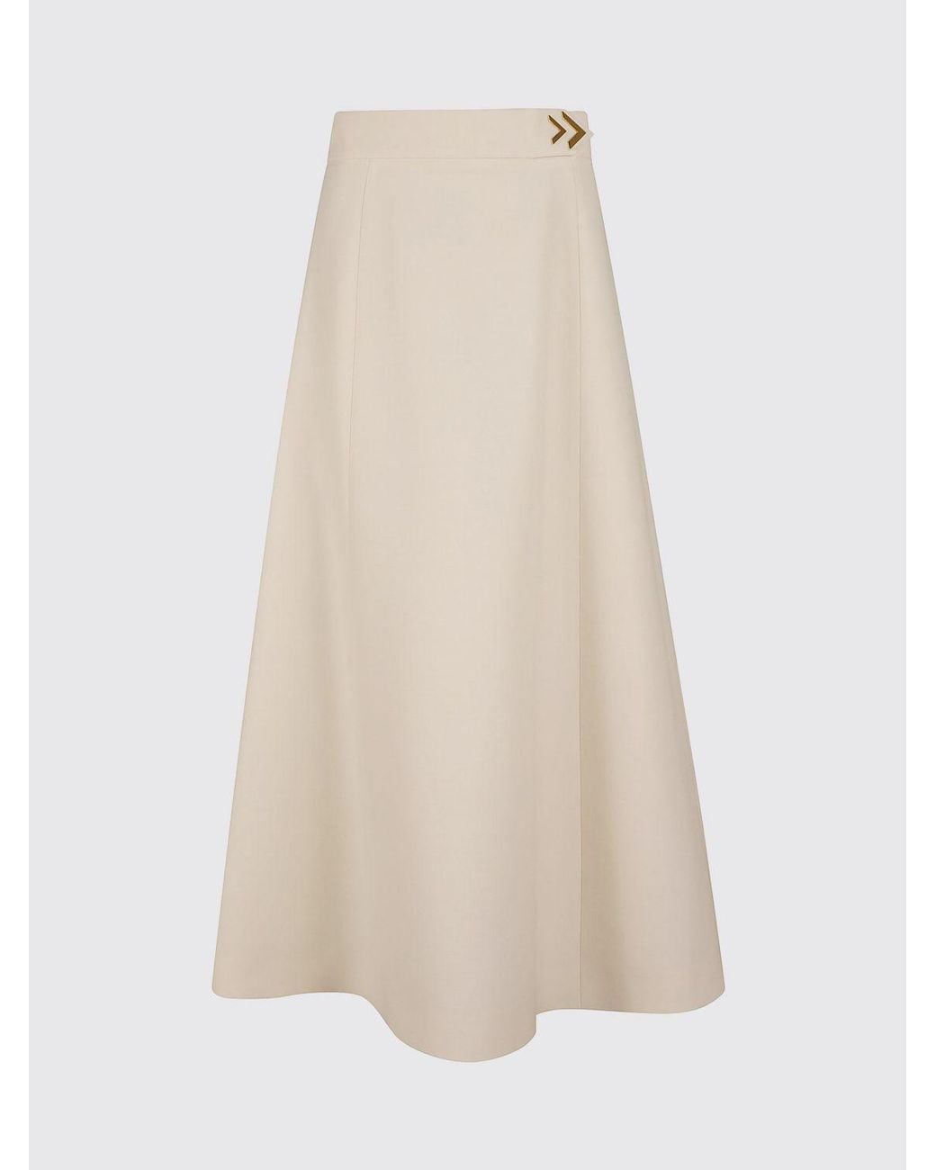 Valentino Garavani Natural High-Waisted Flared Midi Skirt