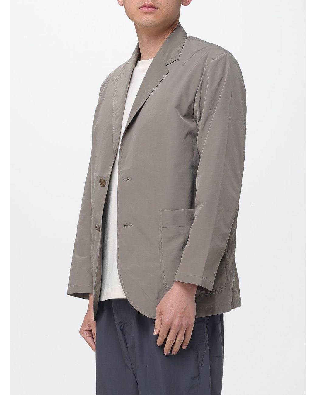 Goldwin Gray Single-Breasted Nylon Blazer for men