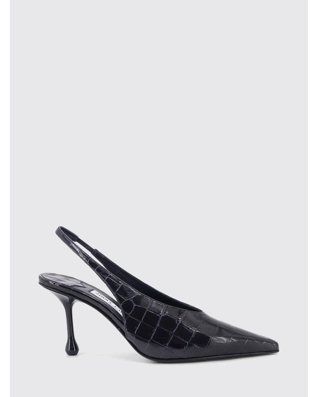 Jimmy Choo Blue Isa Croc-Effect Leather Slingback Pumps With High Heel