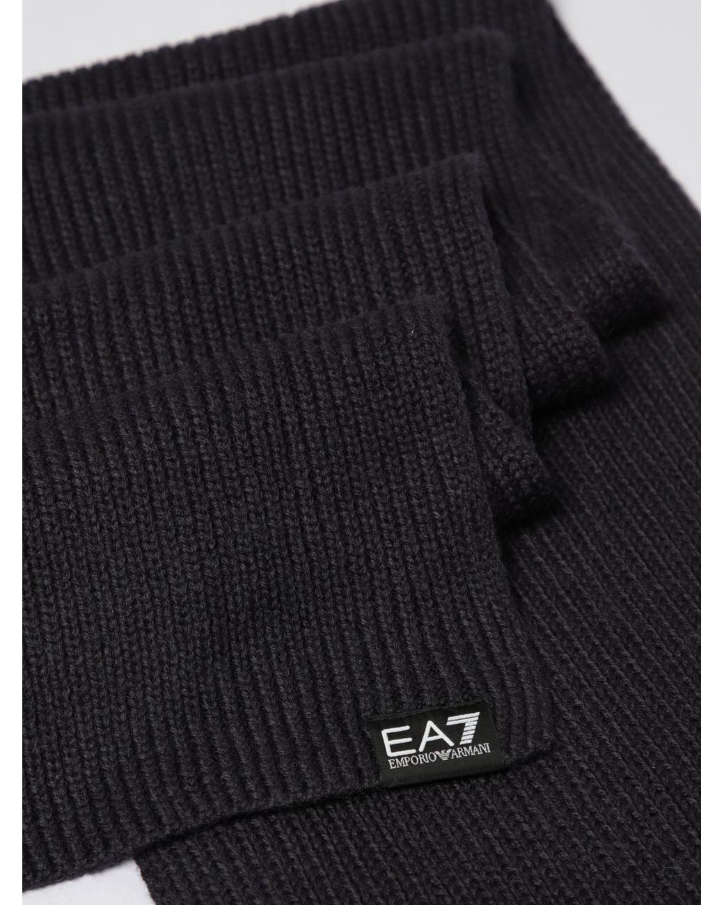 EA7 Black Scarf for men
