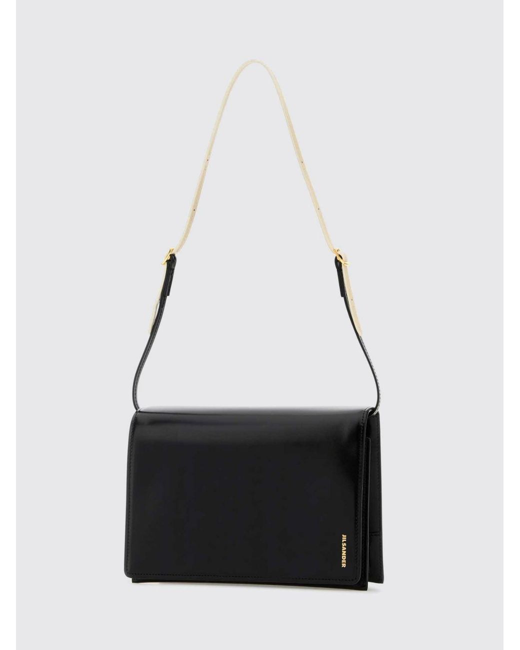 Jil Sander White File Calfskin Shoulder Bag