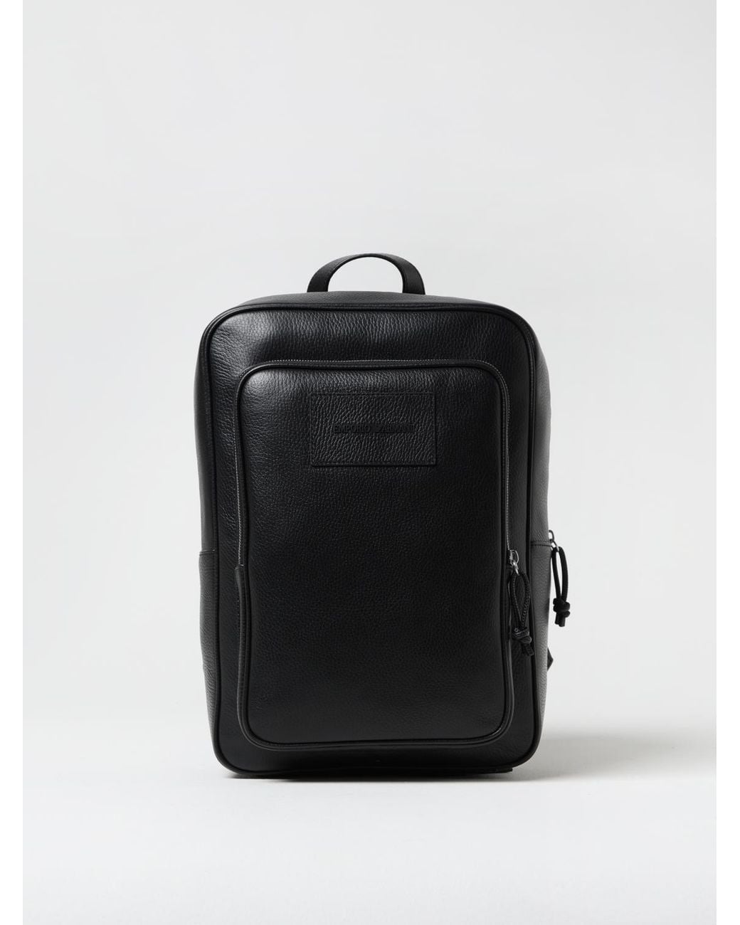 Emporio Armani Black Grained Calfskin Bag for men