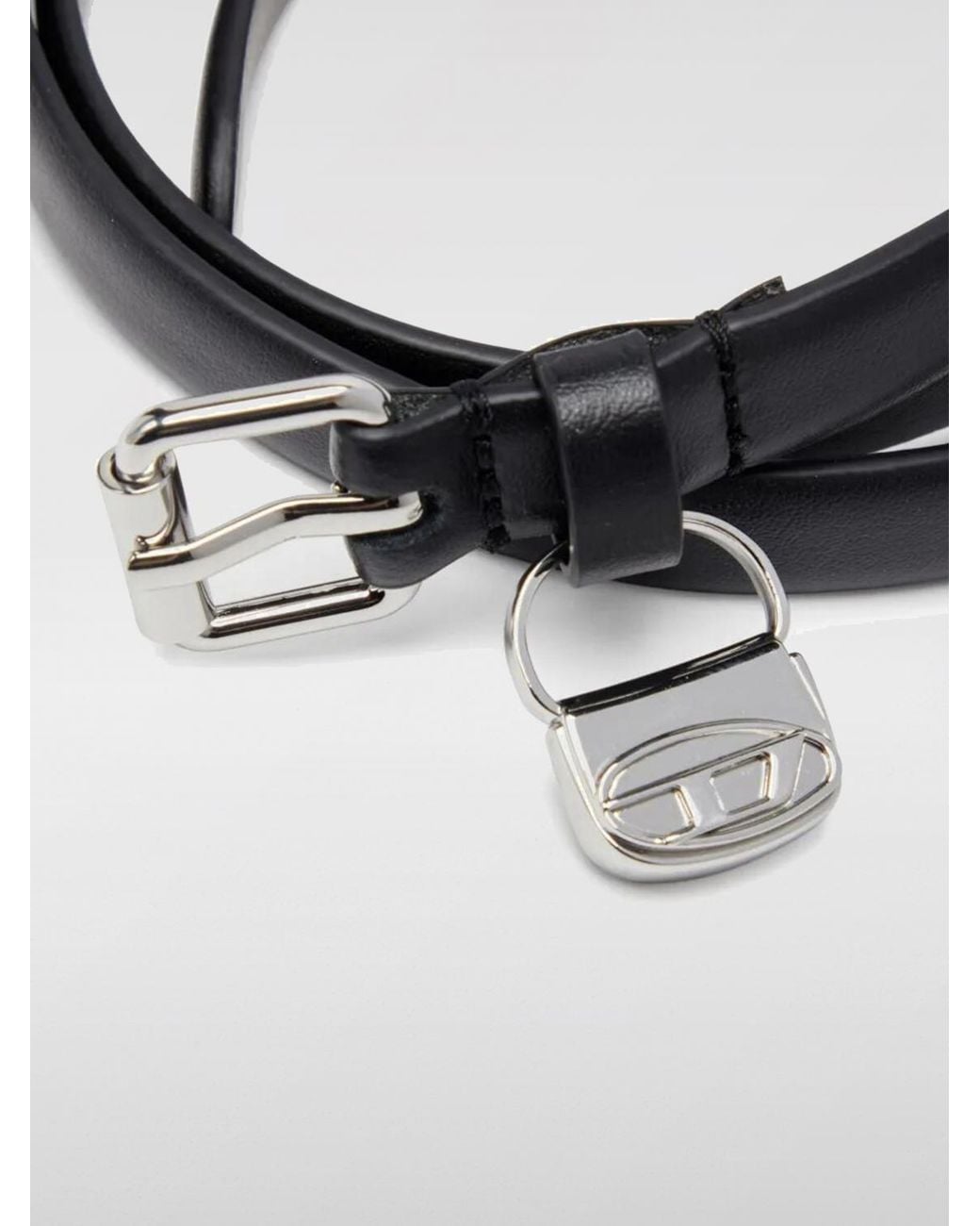 DIESEL Black B-Charm Leather Belt