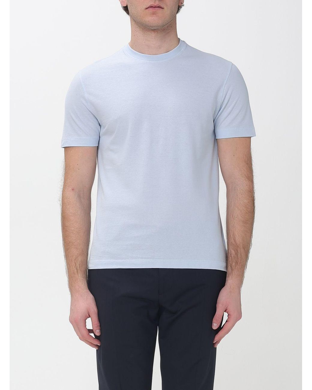 Zanone Blue Basic T-Shirt for men