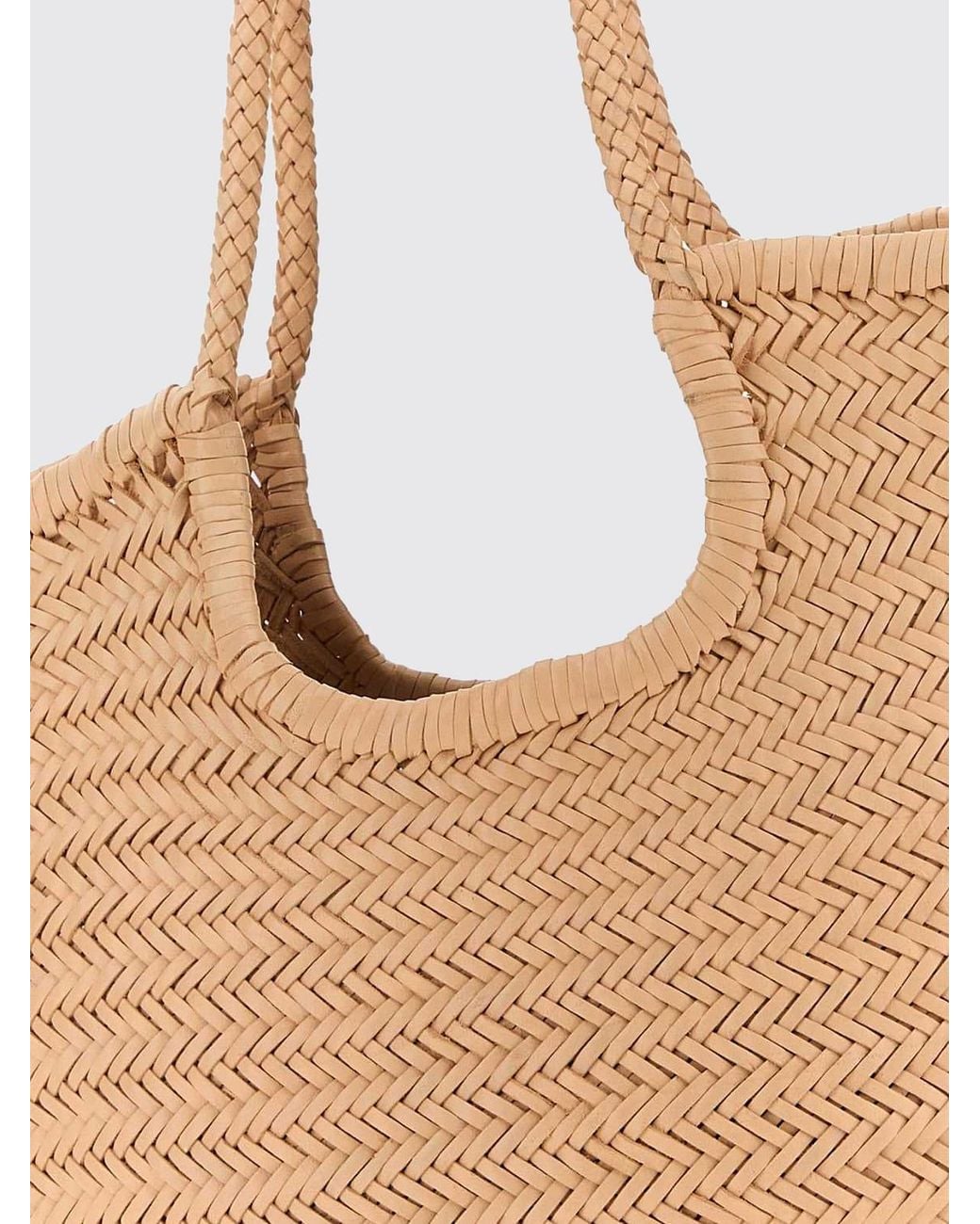 Dragon Diffusion Natural Ns Diagonal Triple Jump Woven Buffalo Leather Tote Bag