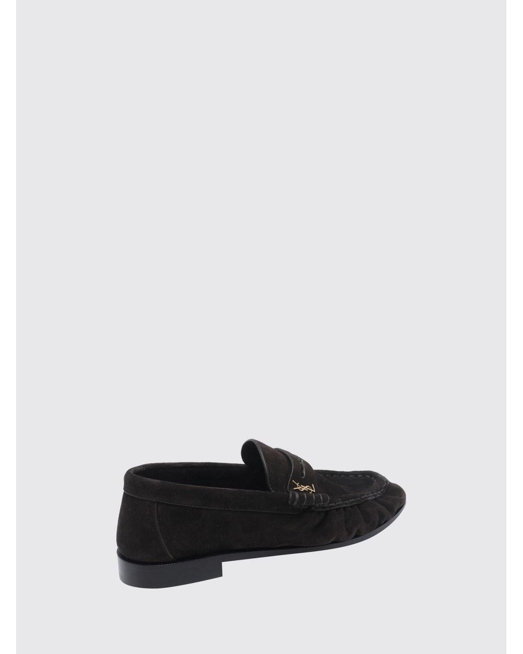 Saint Laurent White Le Loafer Suede Loafers With Ysl Monogram