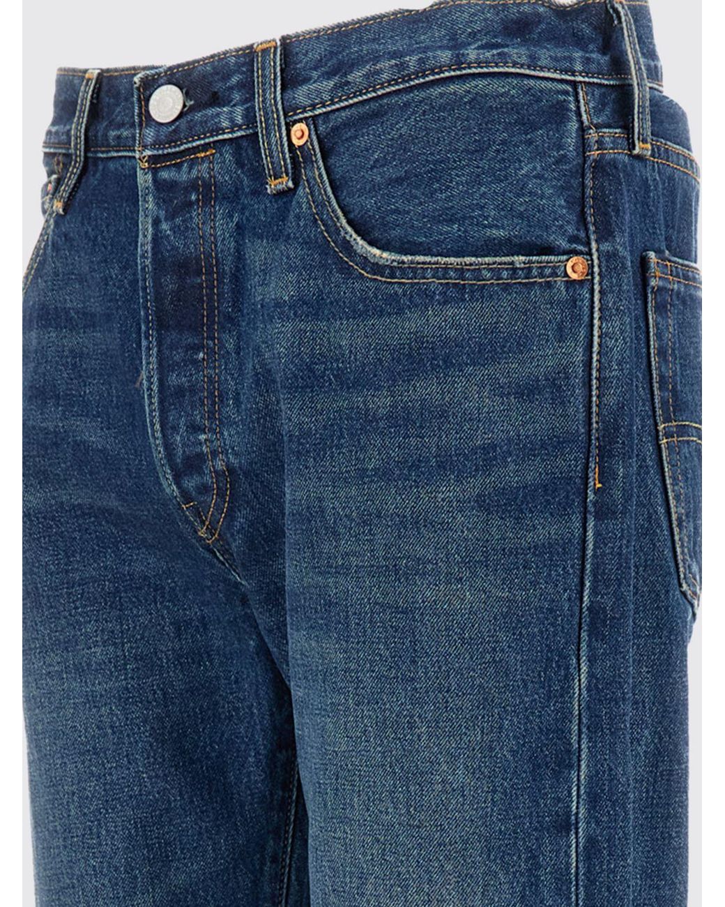 Levi's Blue 501 Straight Leg Jeans for men