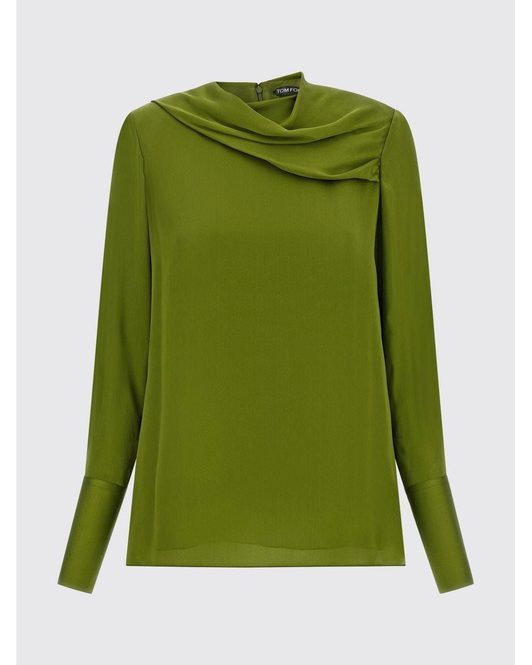 Tom Ford Green Regular Fit Long-Sleeved Blouse