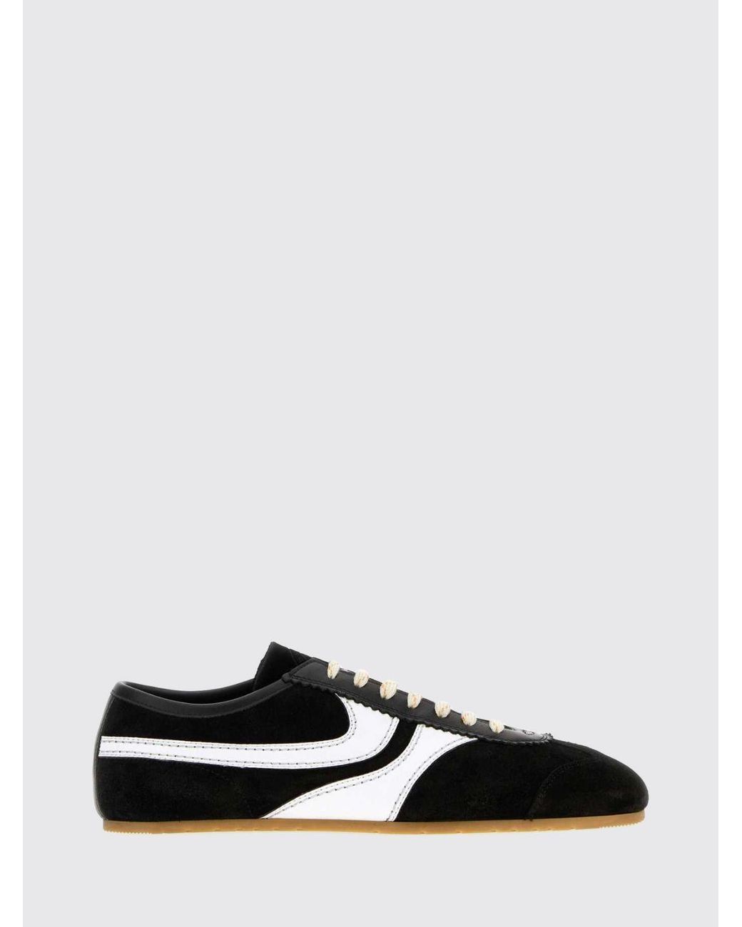 Dries Van Noten White Two-Tone Suede And Smooth Leather Low-Top Sneakers for men