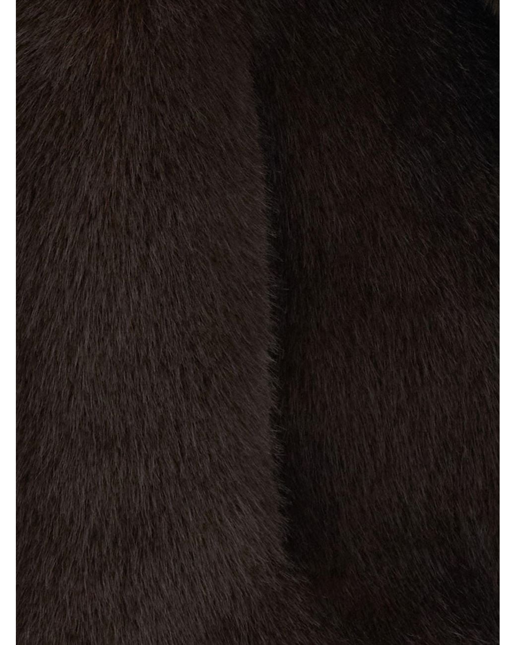 Ba&sh Black Organic Cotton Faux-Fur Jacket With Zip Closure