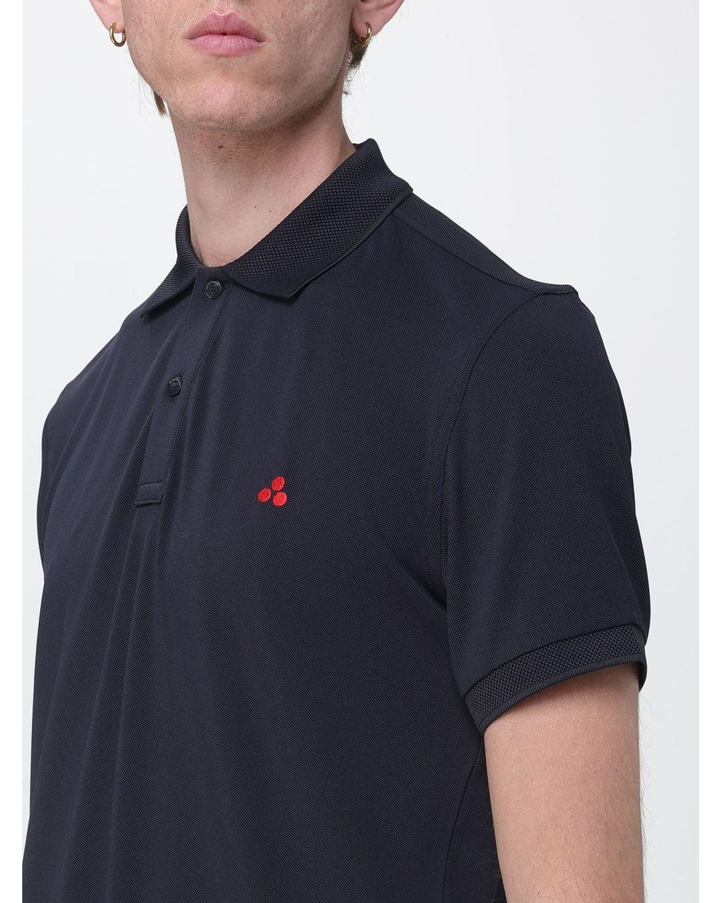 Peuterey Blue Technical Fabric Polo With Logo for men