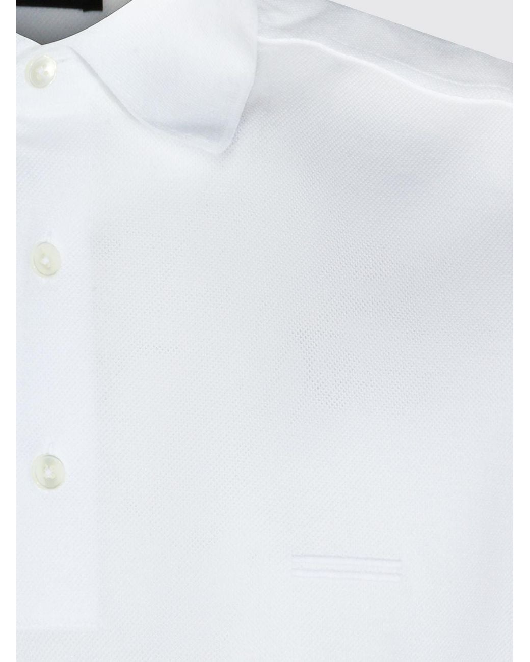 Zegna White Cotton Polo Shirt With Logo for men