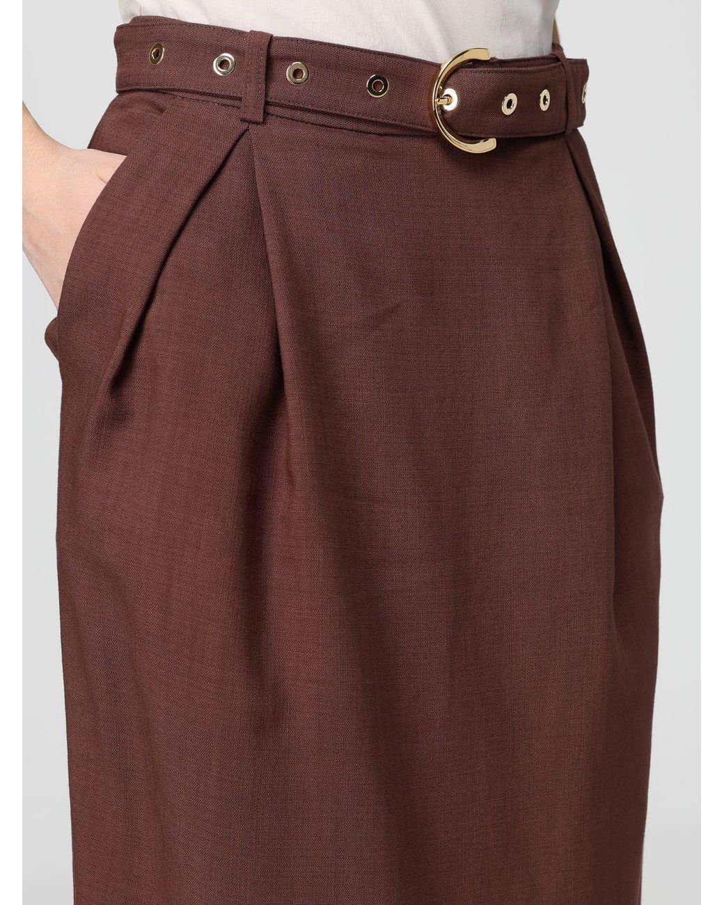Pinko Brown Edwina Midi Skirt