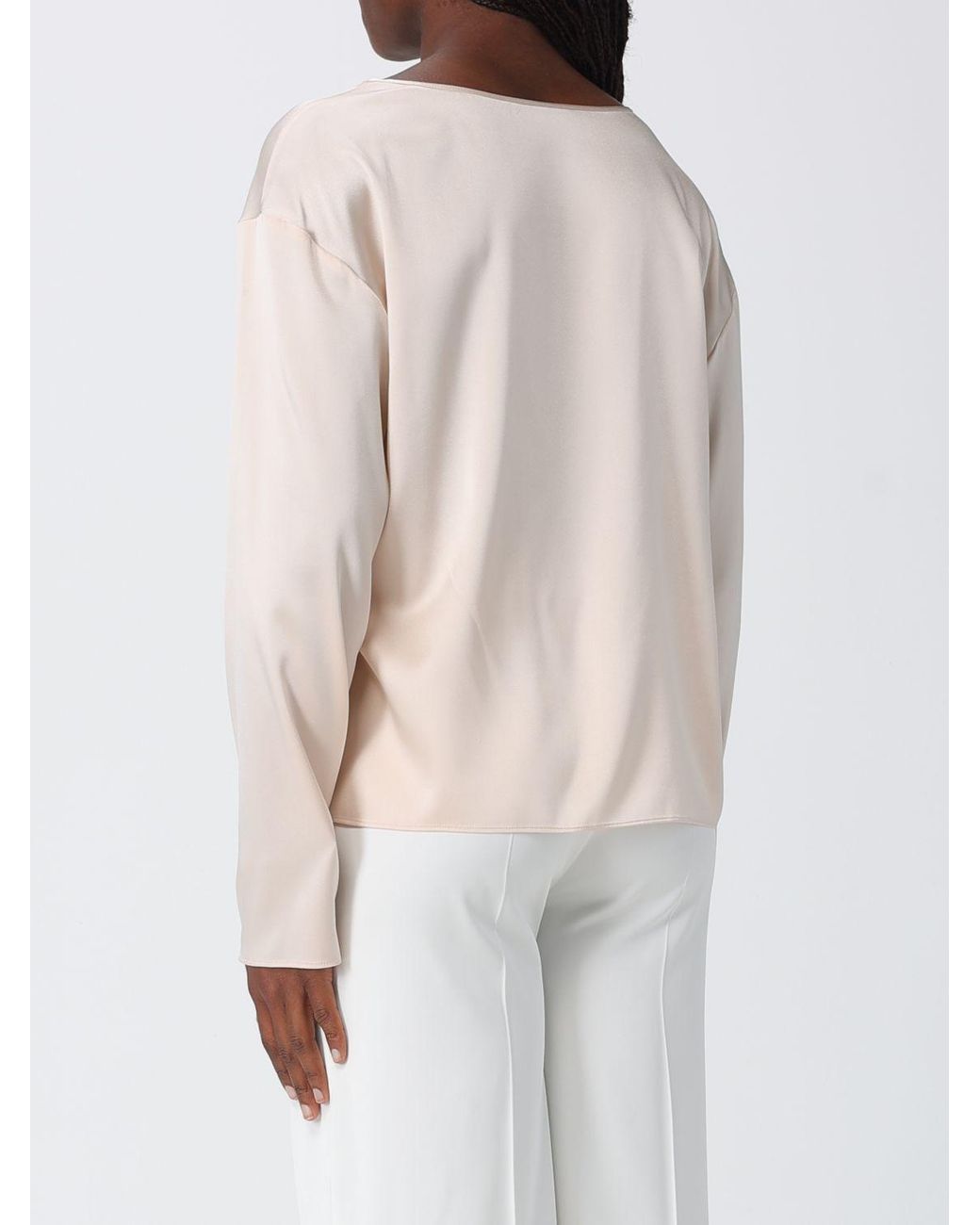 Emporio Armani White Stretch Silk Blouse