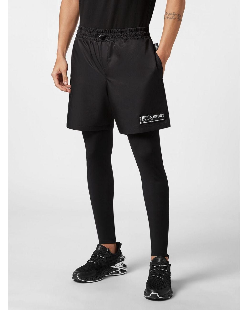 Philipp Plein Black Skinny Fit Stretch Technical Fabric Track Trousers for men
