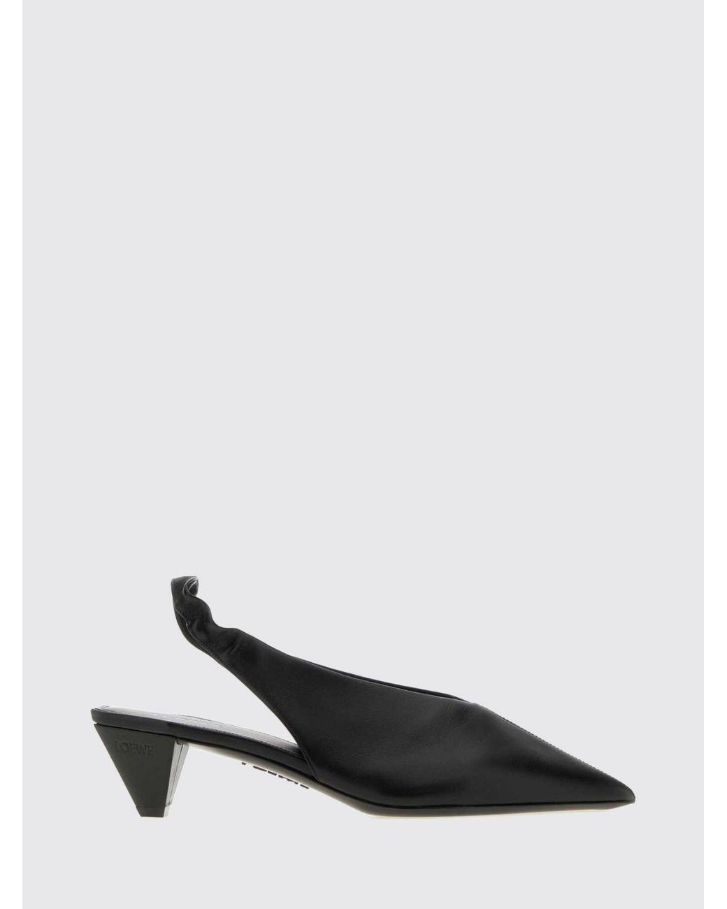 Loewe Black Origami Cubic Lambskin Slingback Pumps With A Low Cone Heel