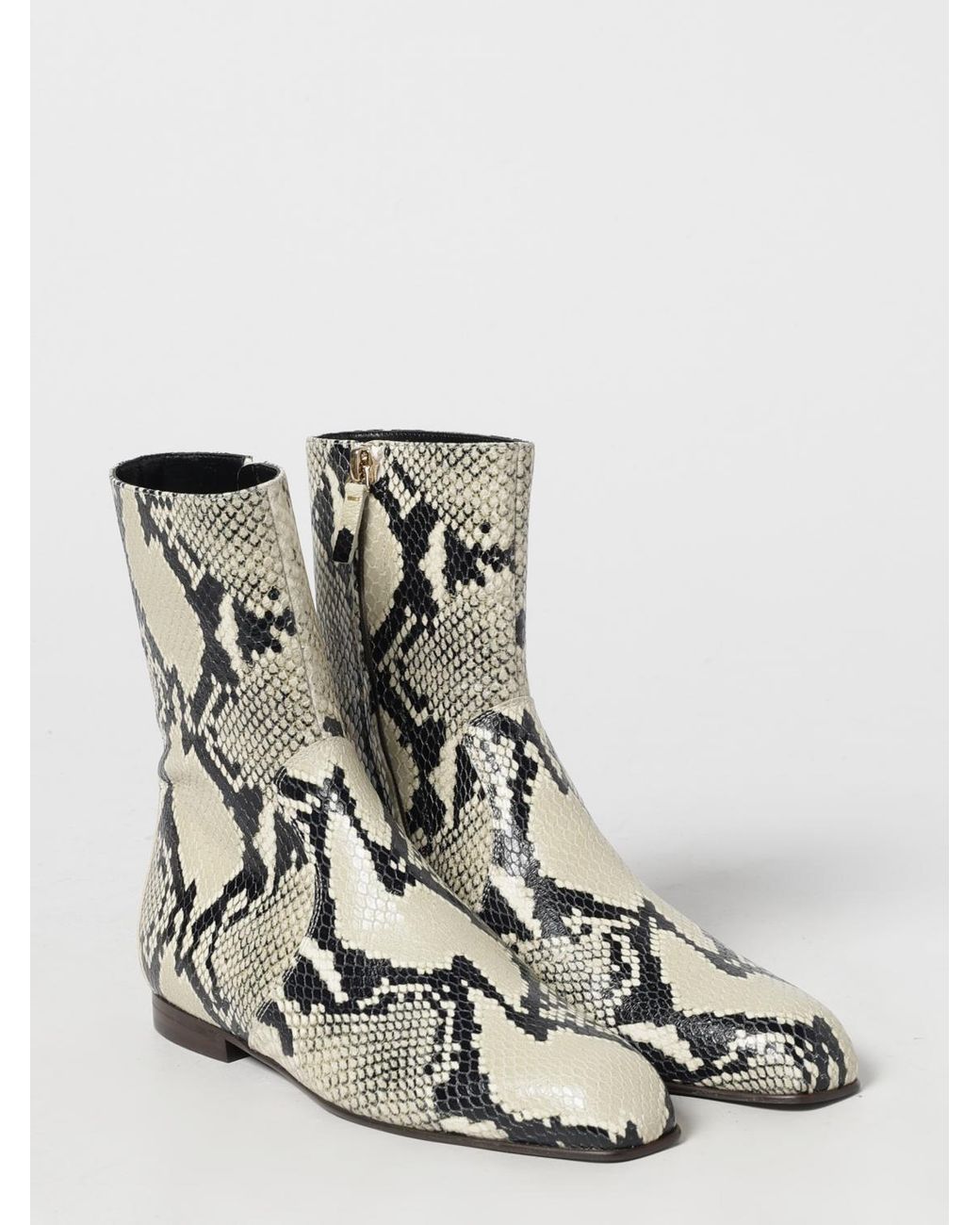 Khaite White Flat Ankle Boot