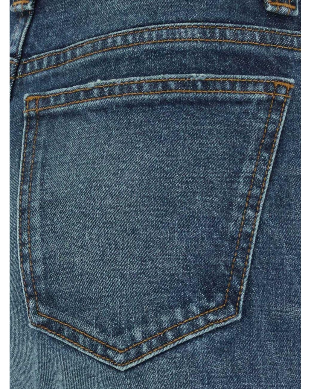Khaite Blue Dane Mid-Rise Wide-Leg Jeans