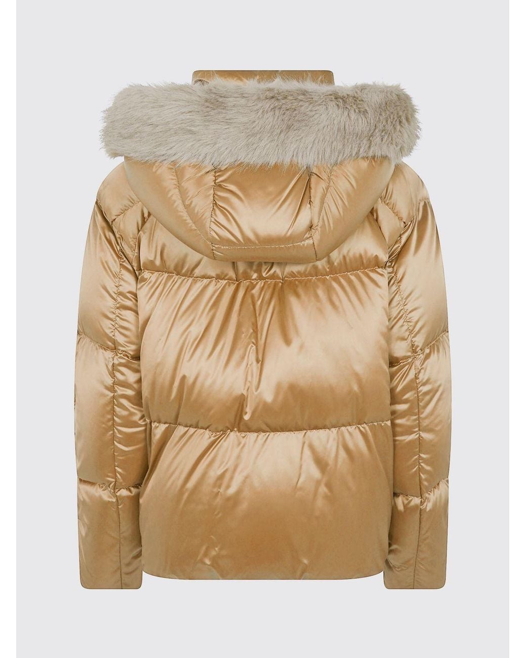 Herno Natural Hooded Quilted Nylon Short Puffer Jacket With A Funnel Neck