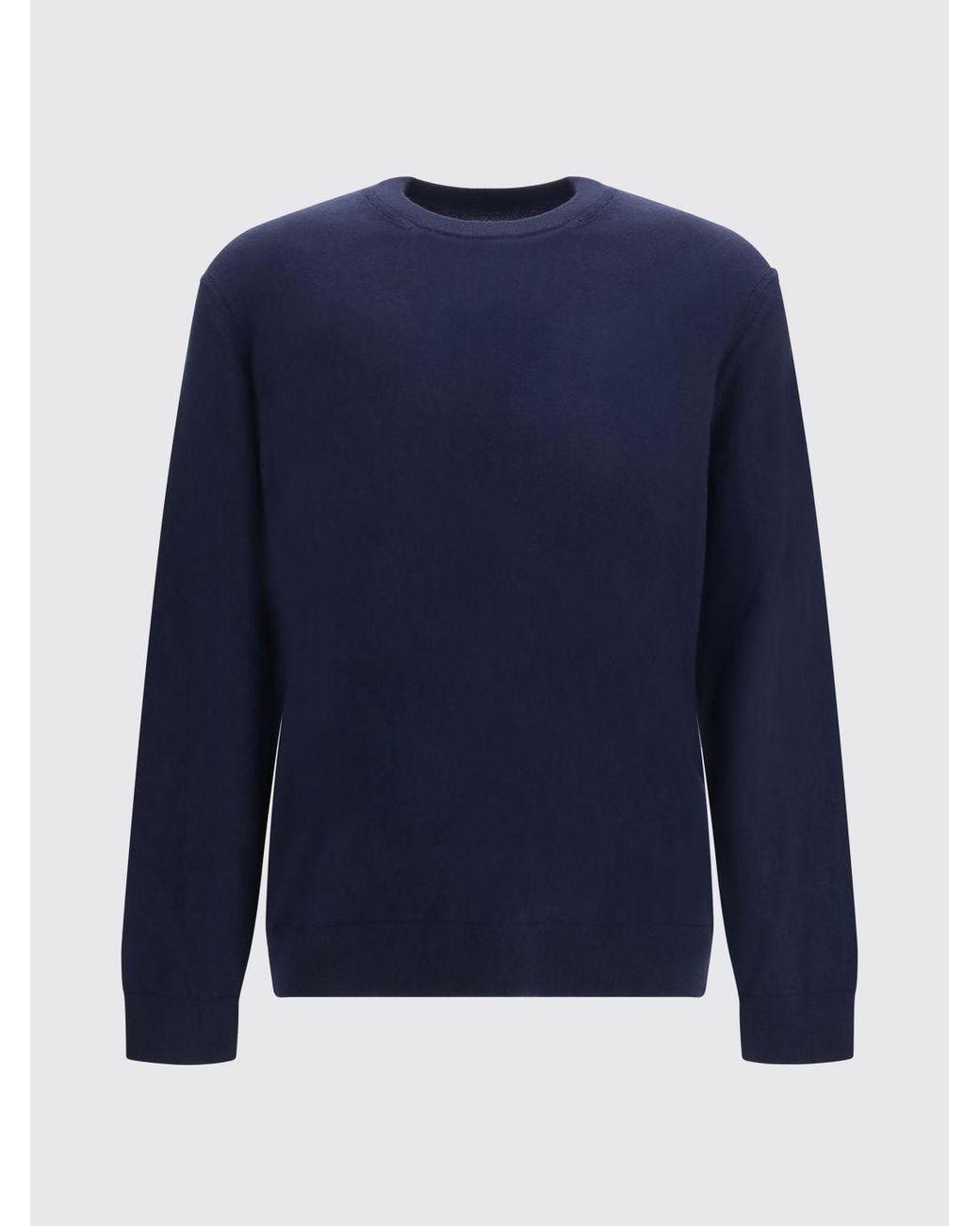 Zegna Blue Pure Cashmere Crew-Neck Jumper With Long Sleeves And Ribbed Trims for men