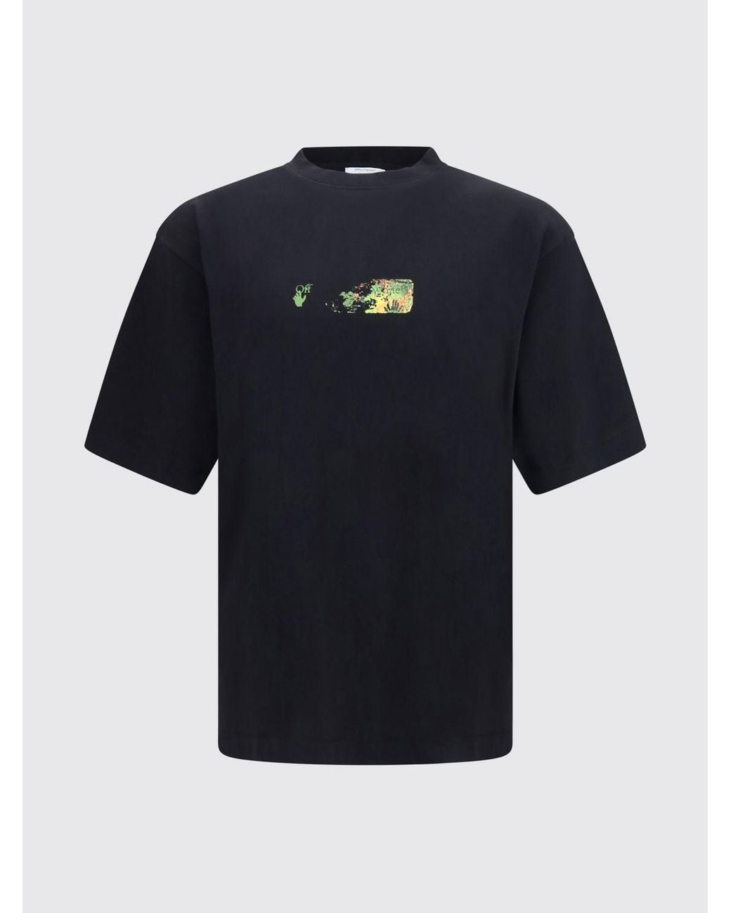 Off-White c/o Virgil Abloh Black Cotton T-Shirt With Graphic Arrow Logo Print On The Back for men