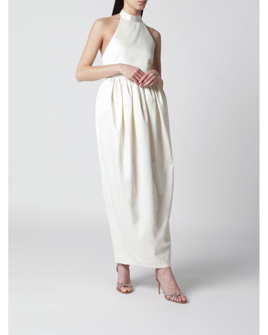 ROTATE BIRGER CHRISTENSEN White Crêpe Long Dress