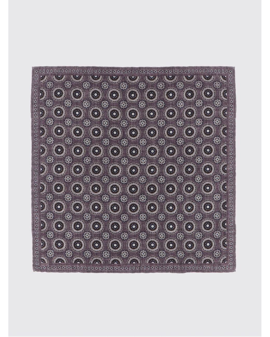 Pañuelo De Bolsillo De Pura Seda Con Estampado Abstracto Brunello Cucinelli de hombre de color Gray