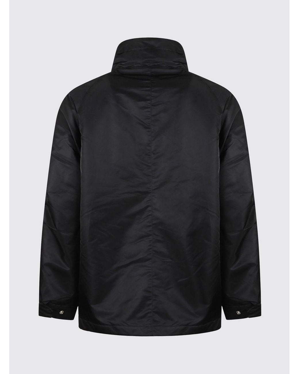sunflower Blue Short Nylon Parka With A High Neck And Utility Patch Pockets for men