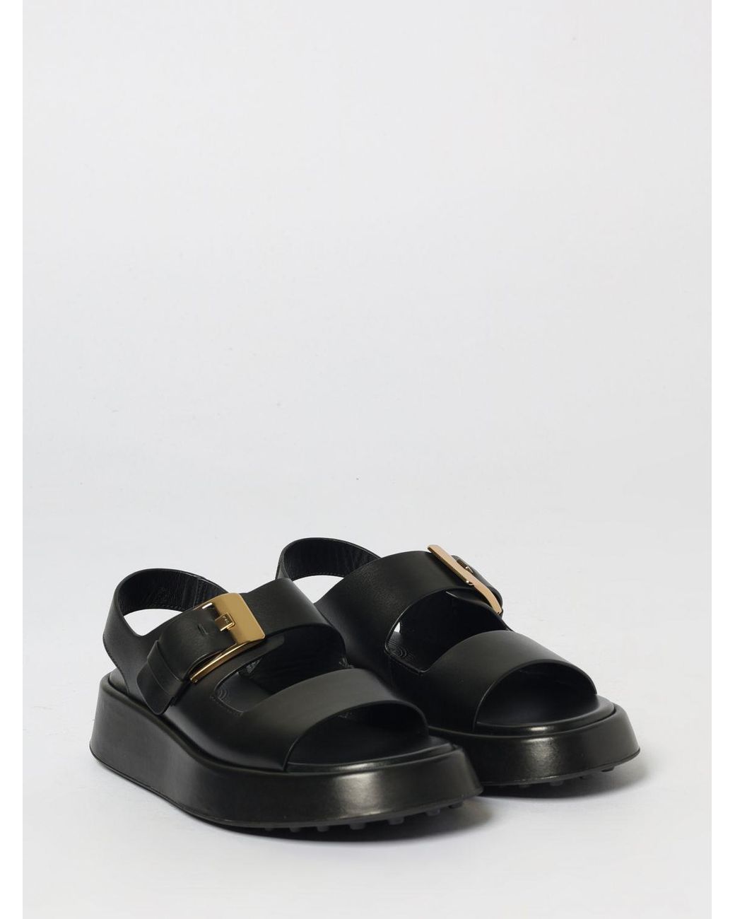 Tod's Black Leather Sandals