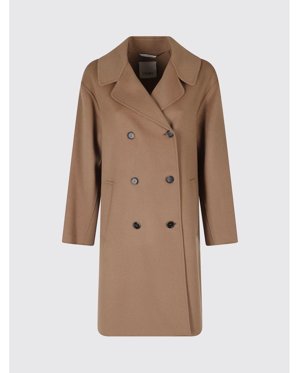 Max Mara Natural Long Double-Breasted Coat