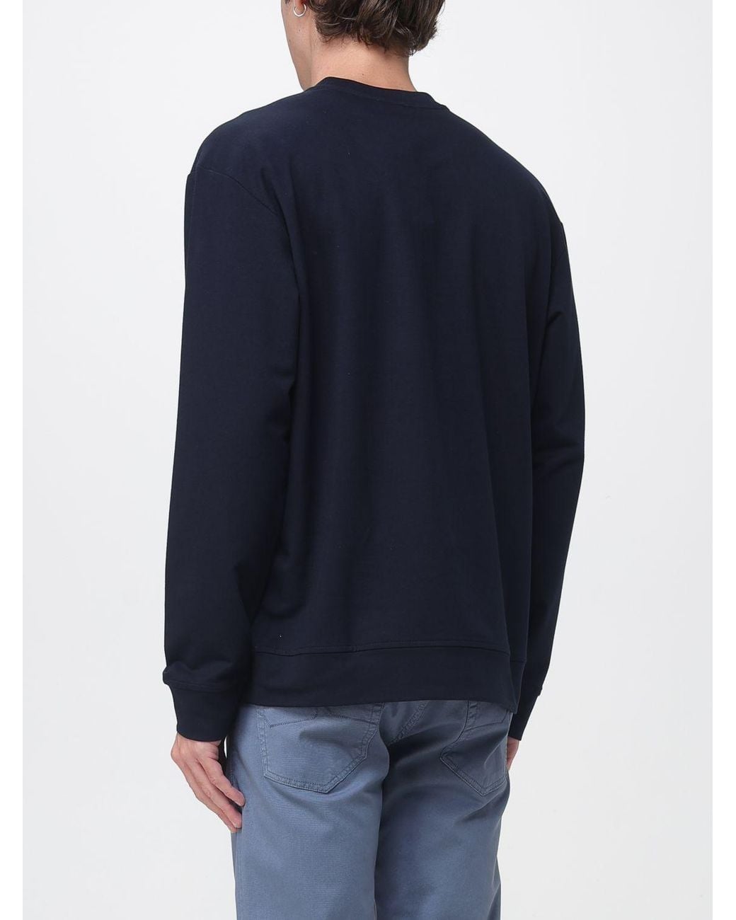 Paul & Shark Blue Paul &Amp Shark Cotton And Lyocell Blend Crewneck Sweatshirt By With Logo for men