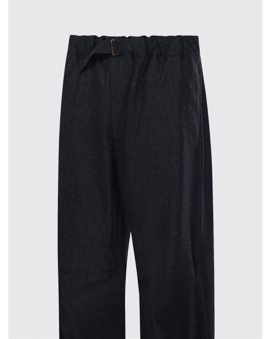 DARKPARK Black Wide-Leg Virgin Wool Trousers With Belt for men