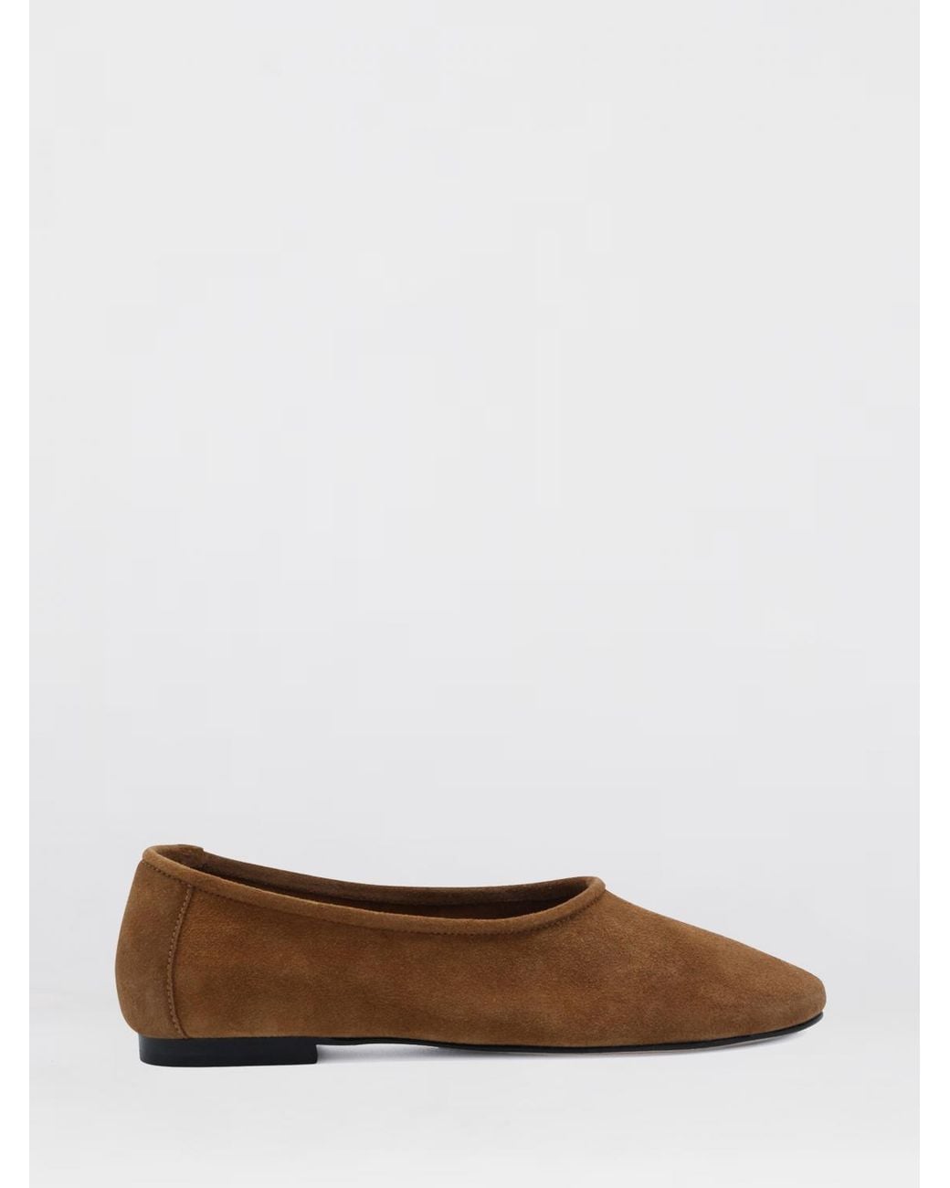 By Far White Prudence Suede Ballerinas
