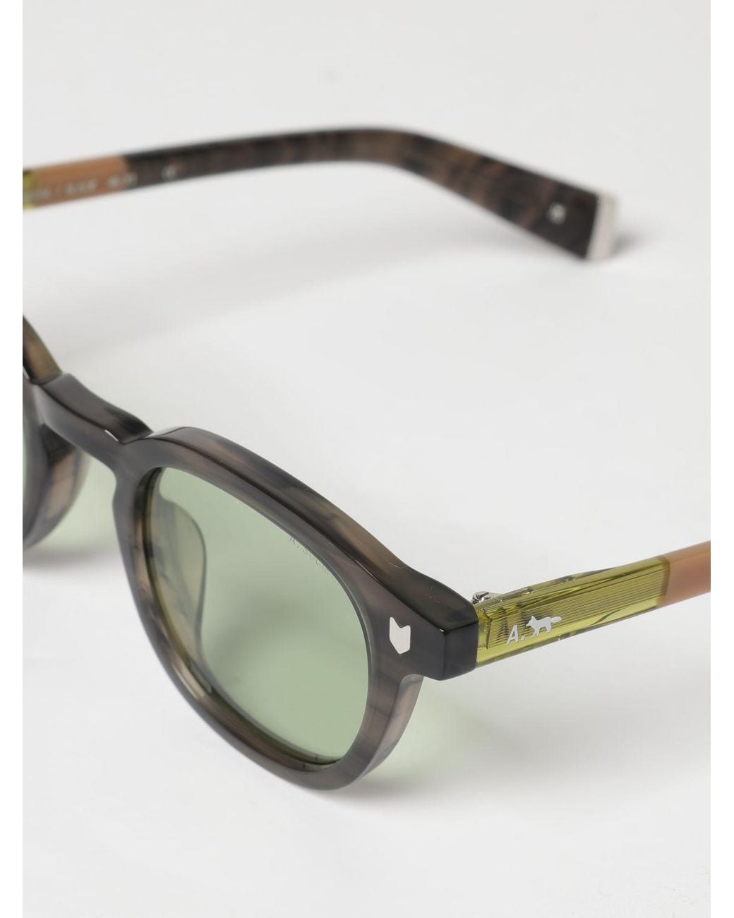 Maison Kitsuné Brown Maison Kitsun&Eacute Camille Bicolour Acetate Sunglasses X A. Society for men
