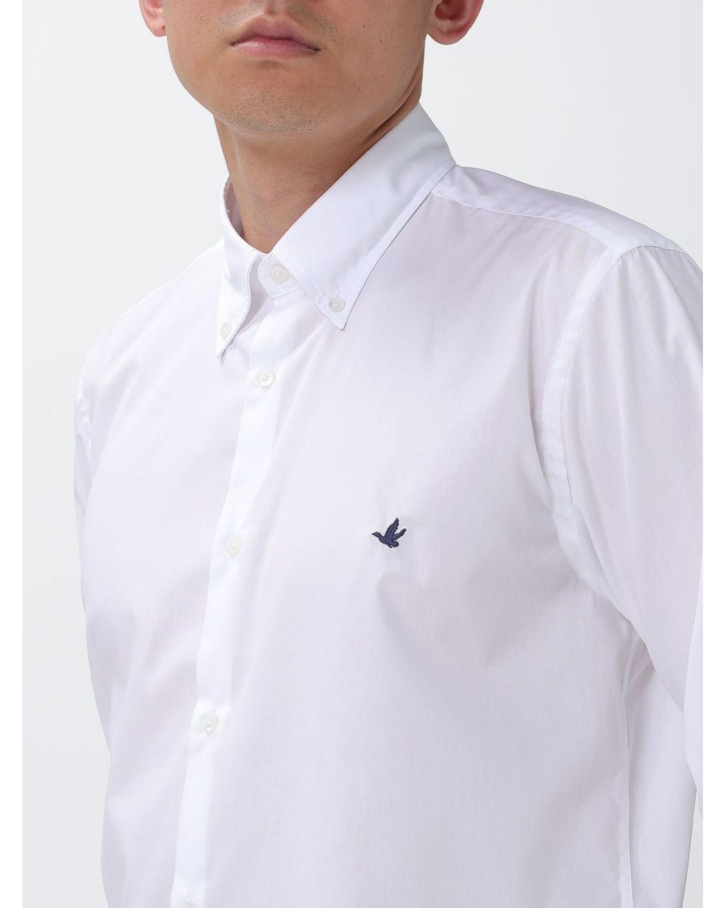 Brooksfield White Classic Cotton Poplin Shirt for men