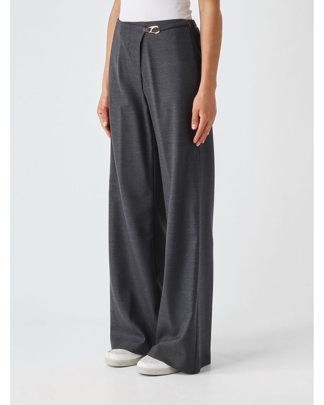Herno Black Wide-Leg Wool-Blend Wrap Trousers