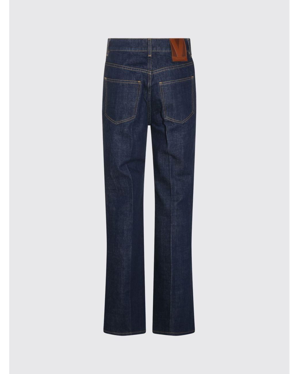 Valentino Garavani Blue High-Waisted Straight-Leg Jeans