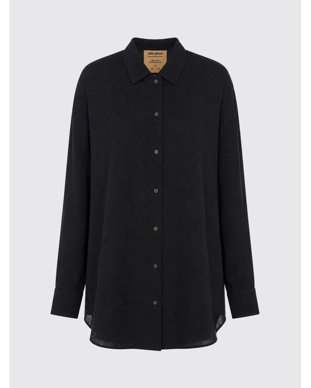 Uma Wang Blue Viscose And Cupro Crêpe Shirt With Classic Collar