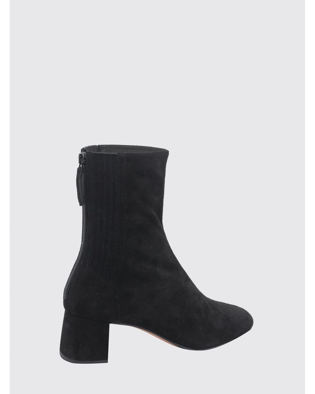 Aquazzura Black Saint Honorè Suede Ankle Boots With A Mid Heel
