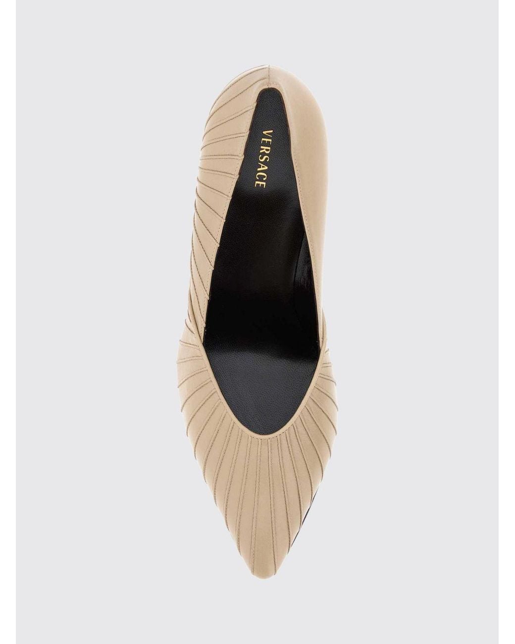 Versace White Gianni Quilted Leather Pumps With Medusa Logo And Stiletto Heel