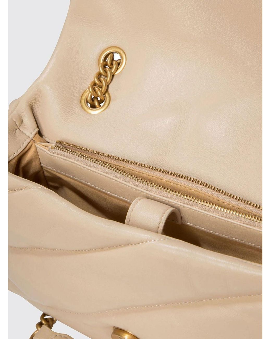 Pinko Natural Classic Love Bag Puff Quilted Nappa Crossbody Bag