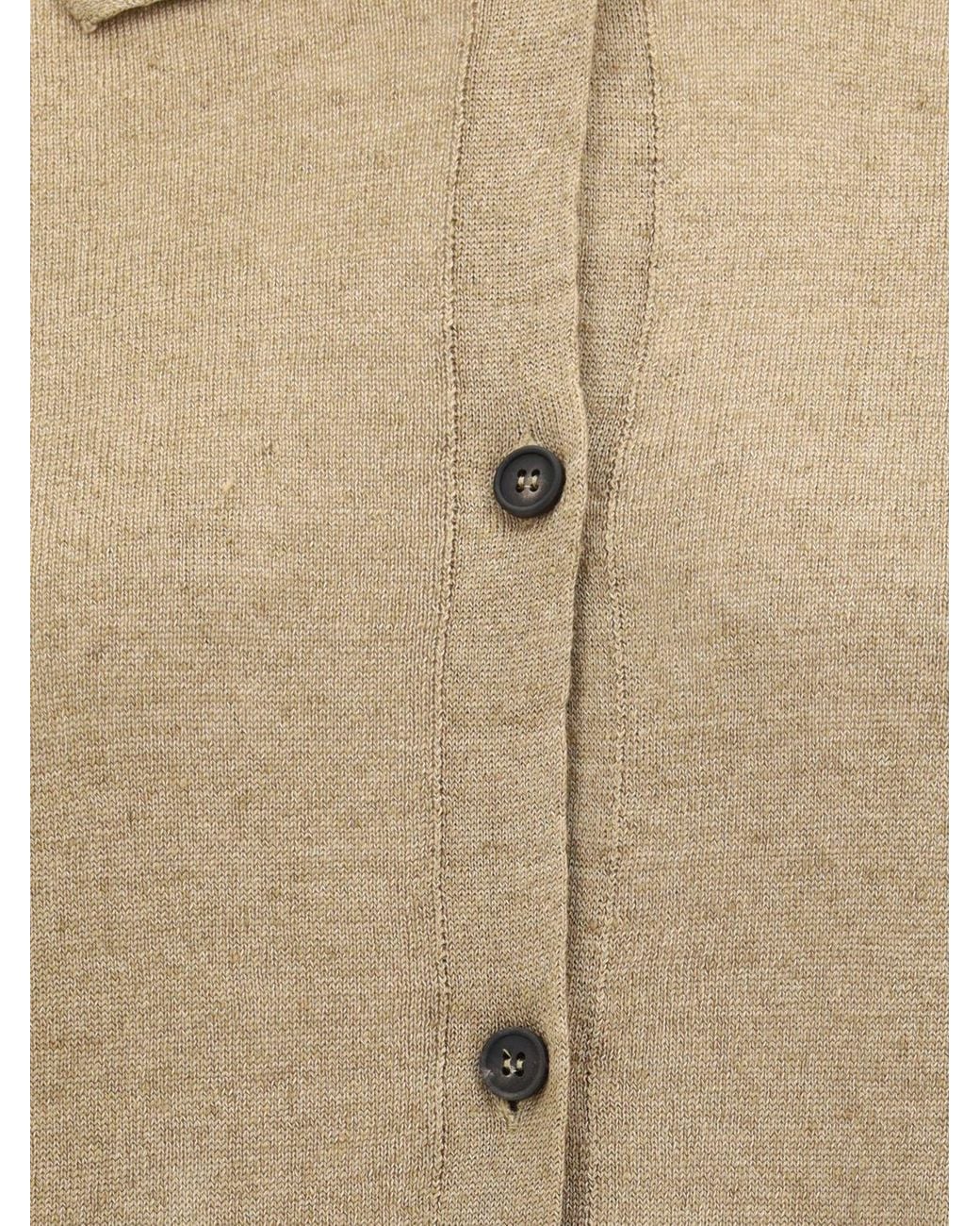 Max Mara Natural Linen Knit Polo Shirt