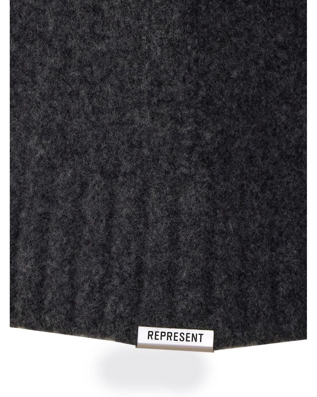Represent Blue Wool Blend Crewneck Jumper With Metal Logo Plaque for men