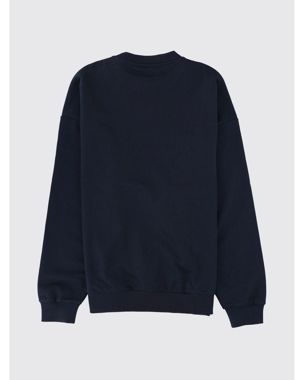 HUGO Blue Crewneck Cotton Sweatshirt With Long Sleeves And Tone-On-Tone Logo for men