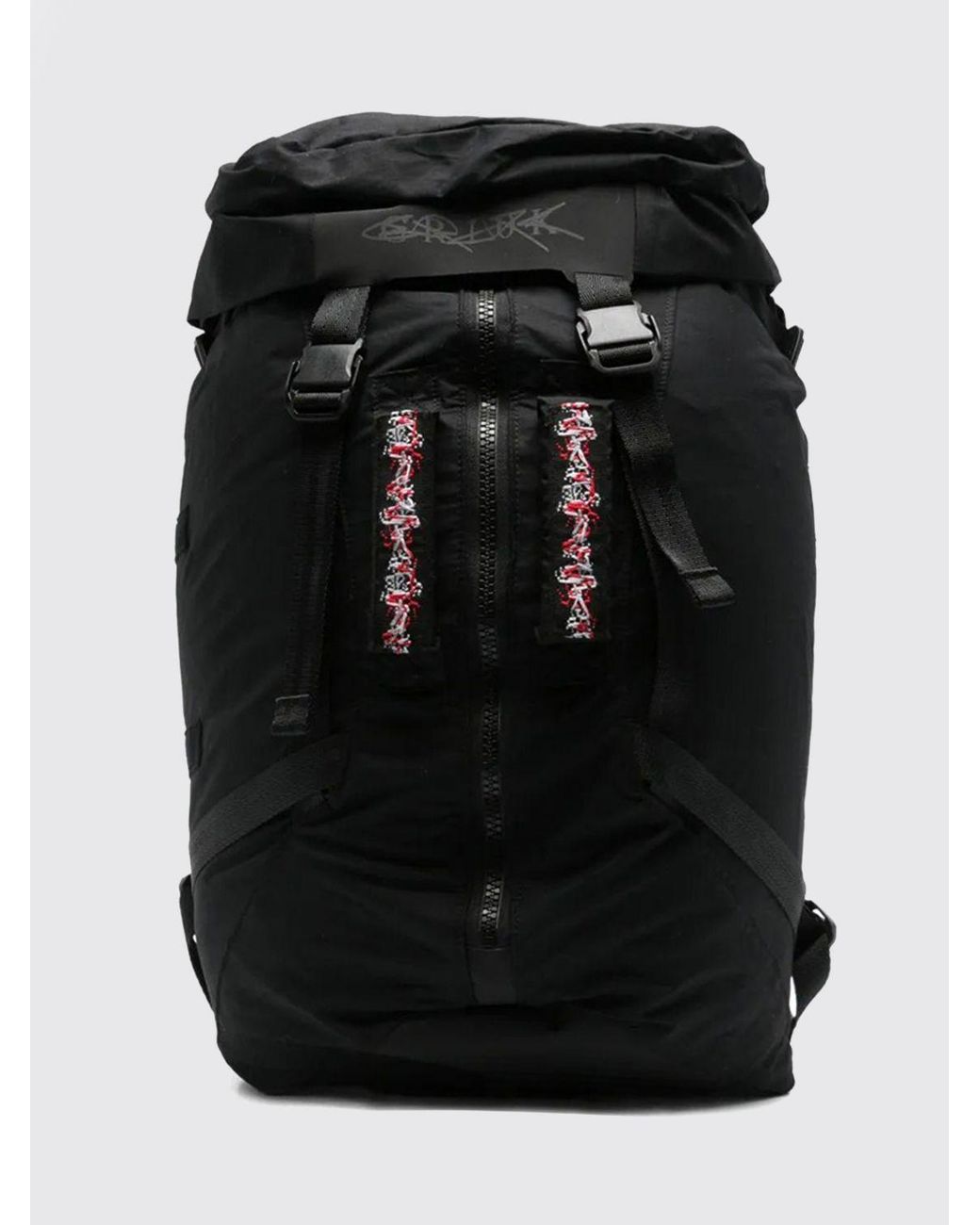 GR10K Black Utility Cotton Backpack With Flap And Buckle Closure for men