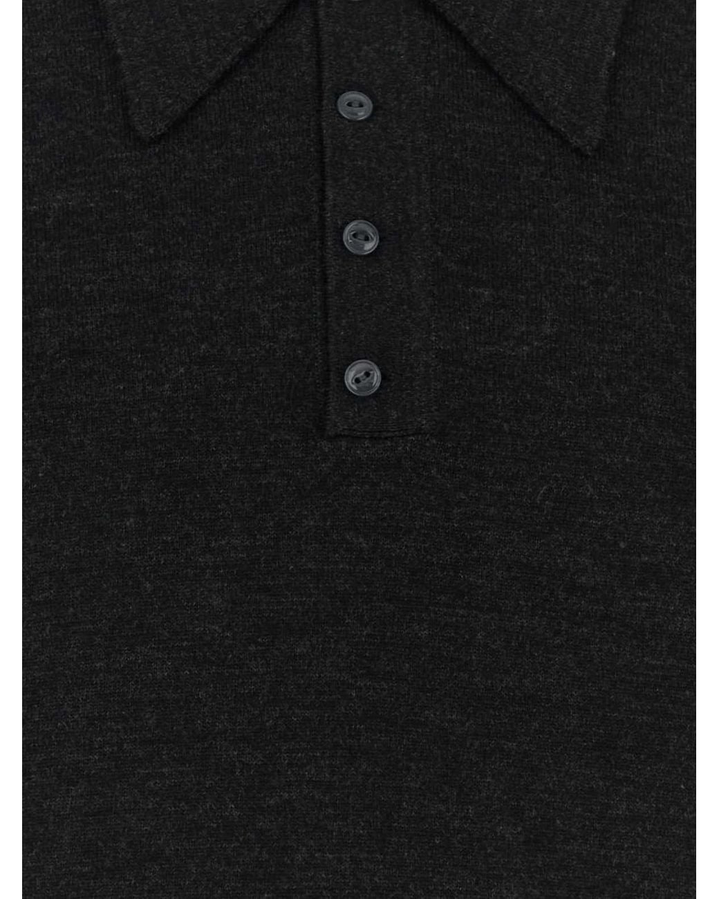 Lemaire Blue Long-Sleeved Polo Shirt for men