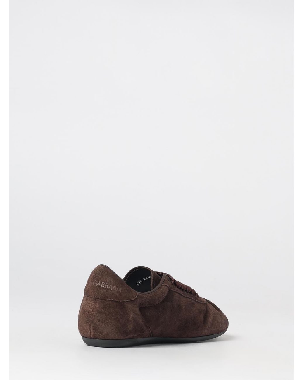 Dolce & Gabbana Brown Dolce &Amp Gabbana Suede Low-Top Sneakers With Embossed Logo