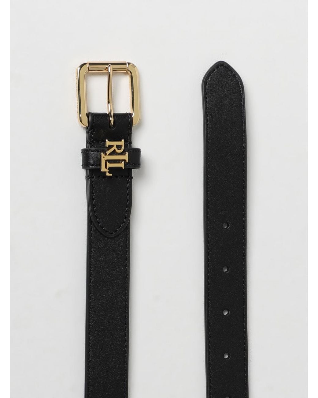 Ralph Lauren White Leather Belt With Buckle